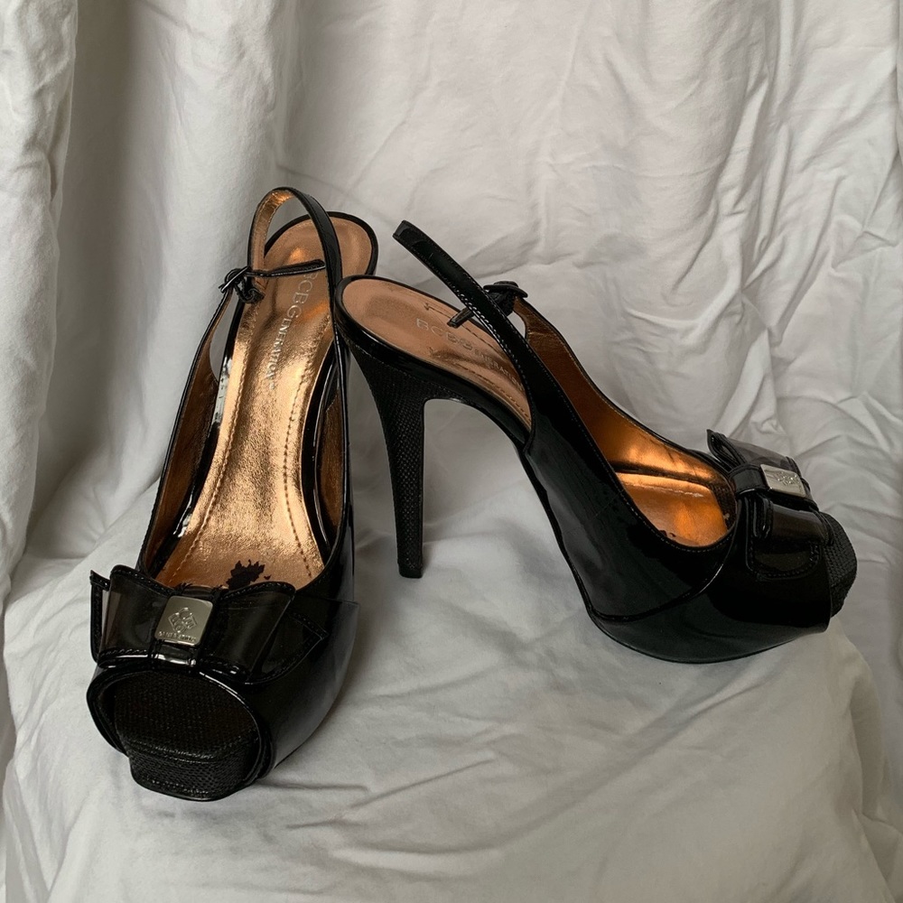 BCBG Patent Leather Slingback Pumps
